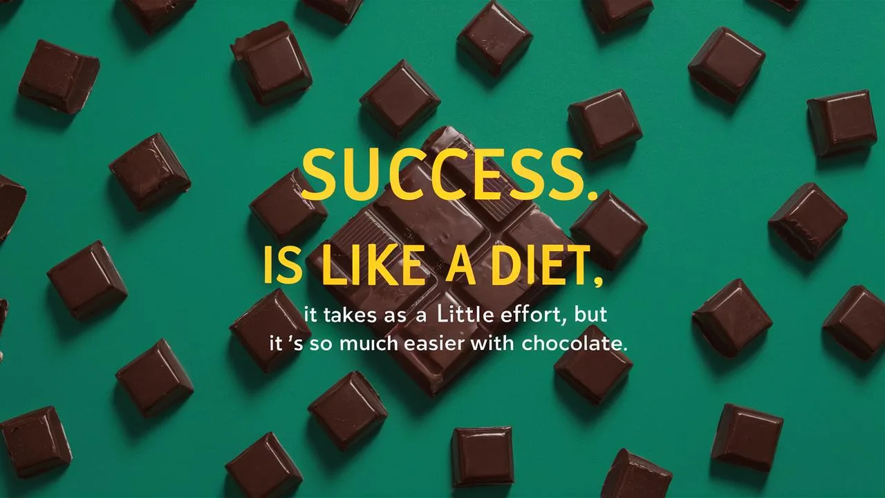 Success is like a diet It takes a little effort, but it’s so much easier with chocolate