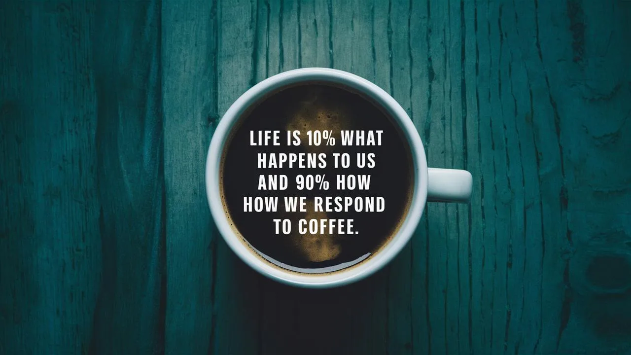 Life is 10% what happens to us and 90% how we respond to coffee