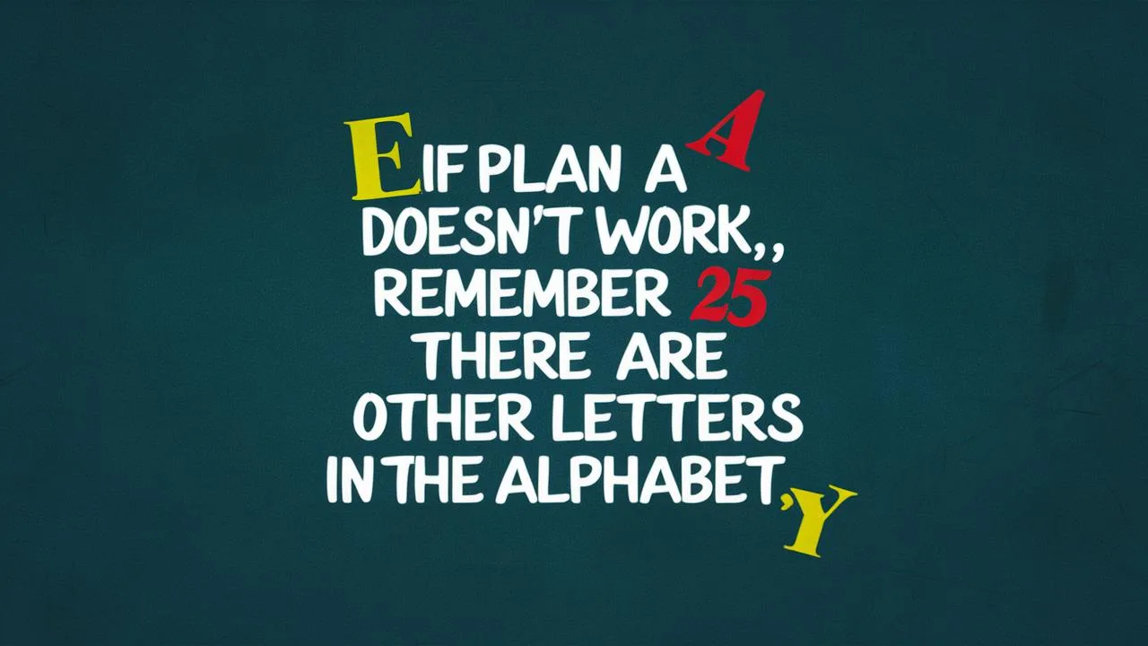 If plan A doesn’t work, remember there are 25 other letters in the alphabet