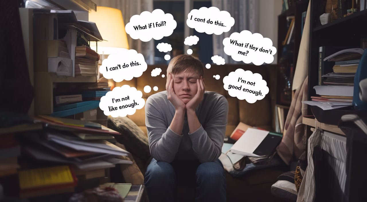 Overthinking spiral illustration